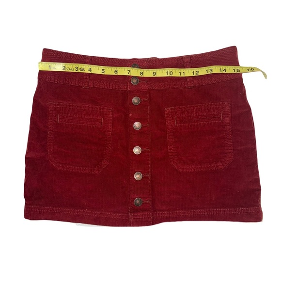 Free People Corduroy Button Up Mini Skirt Size 26 Excellent Condition - Picture 3 of 6